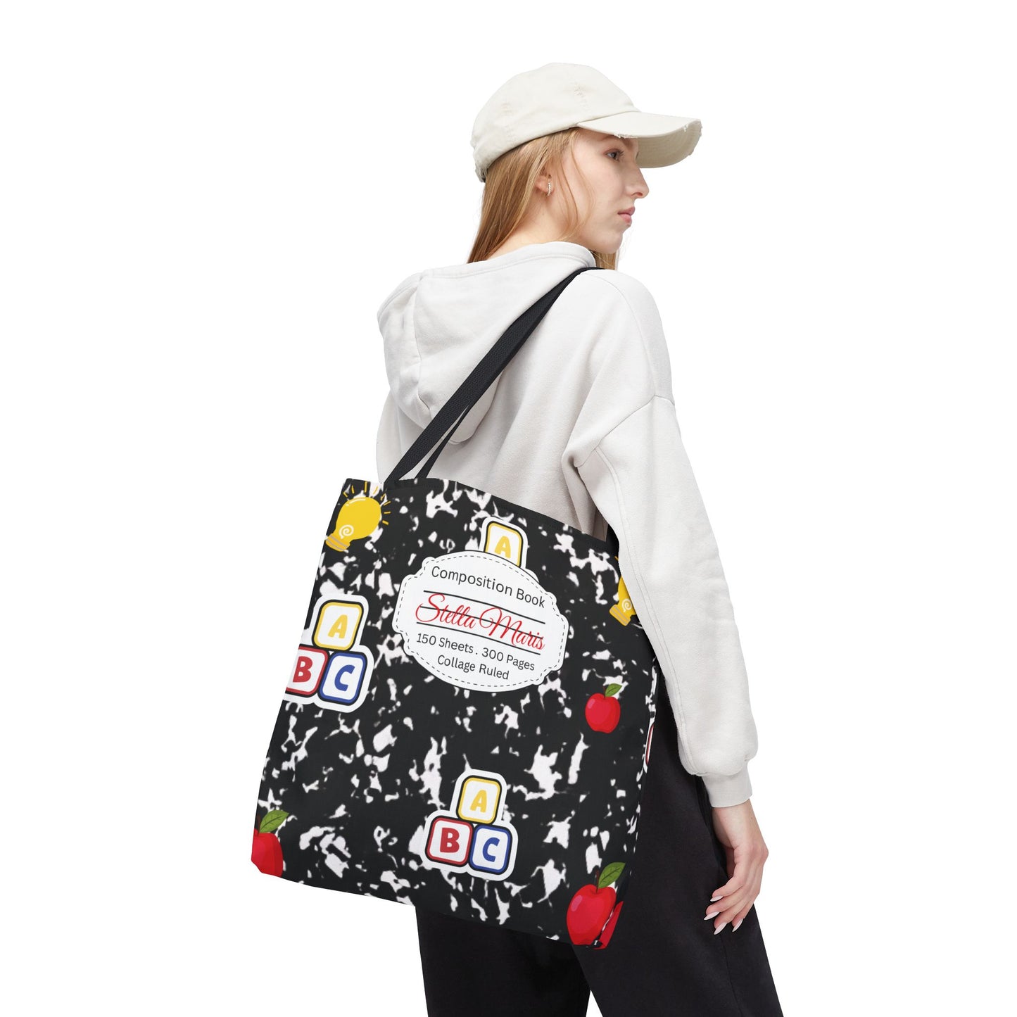 Personalized Composition Book InspiredTote Bag, Back to School Tote, Teacher Gift, Kids Bag, Custom Name Bag, Educational Accessories, Back to School Tote Bag.