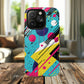 Retro Pop Vibes Magnetic iPhone Case with Abstract Design, Tough iPhone Cover, iPhone Accessory, Gift for Tech Lovers, Trendy iPhone Protector