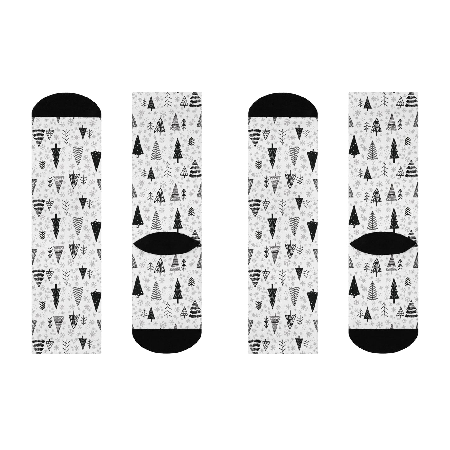 Winter Wonderland Cushioned Crew Socks - Comfortable DTG Print One-Size Style