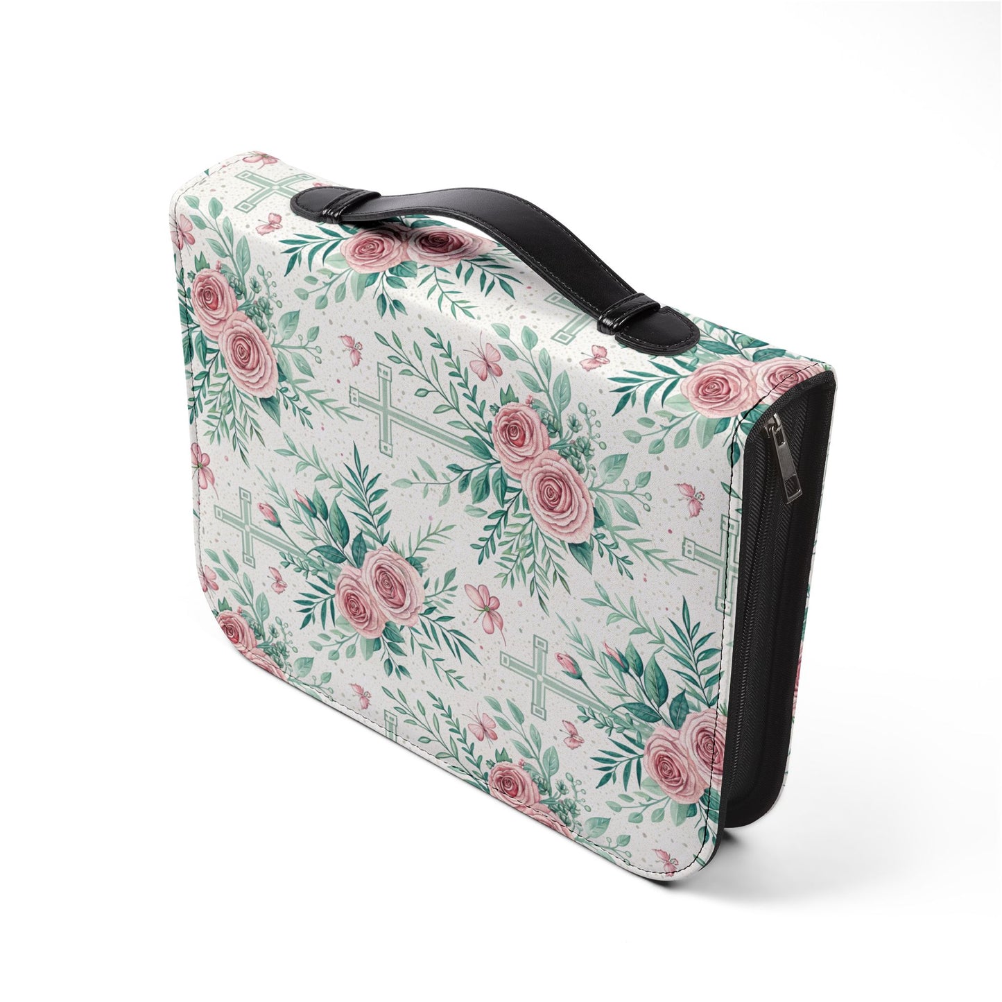 Floral Christian Bible Cover - Personalized with Name, Inspirational Gift for Baptism, Confirmation, or Any Religious Occasion