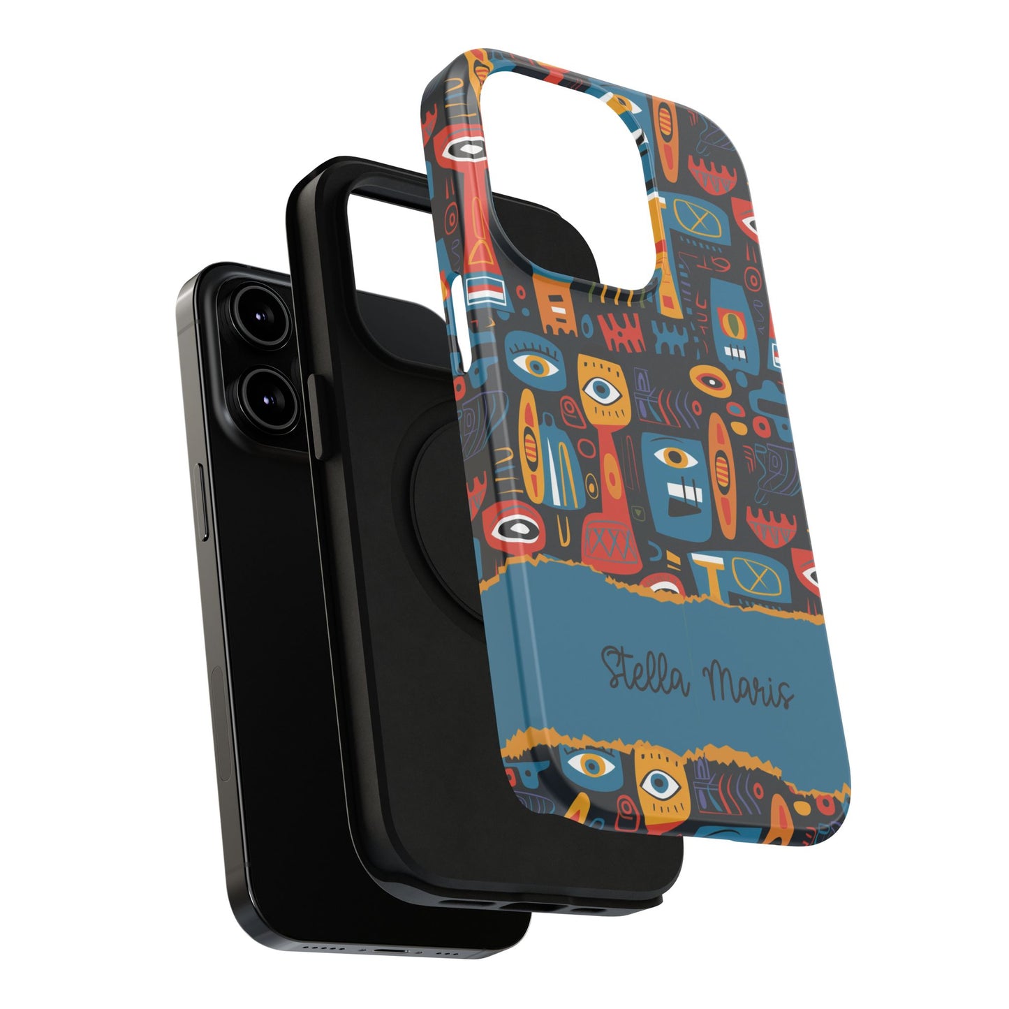 Personalized Colorful Abstract Faces Clear Impact-Resistant Case