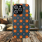 Saffron Tile Bloom Vibrant Floral Tough Magnetic iPhone Case, Durable iPhone Cover, Gift for Her, Floral Design, Unique iPhone Protection.