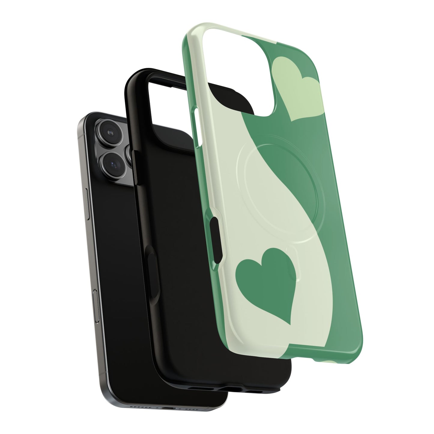 Tough Magnetic iPhone Case with Heart Design, Perfect for Gifts, Valentine's Day, Everyday Use, Stylish Protection, IPhone Cover