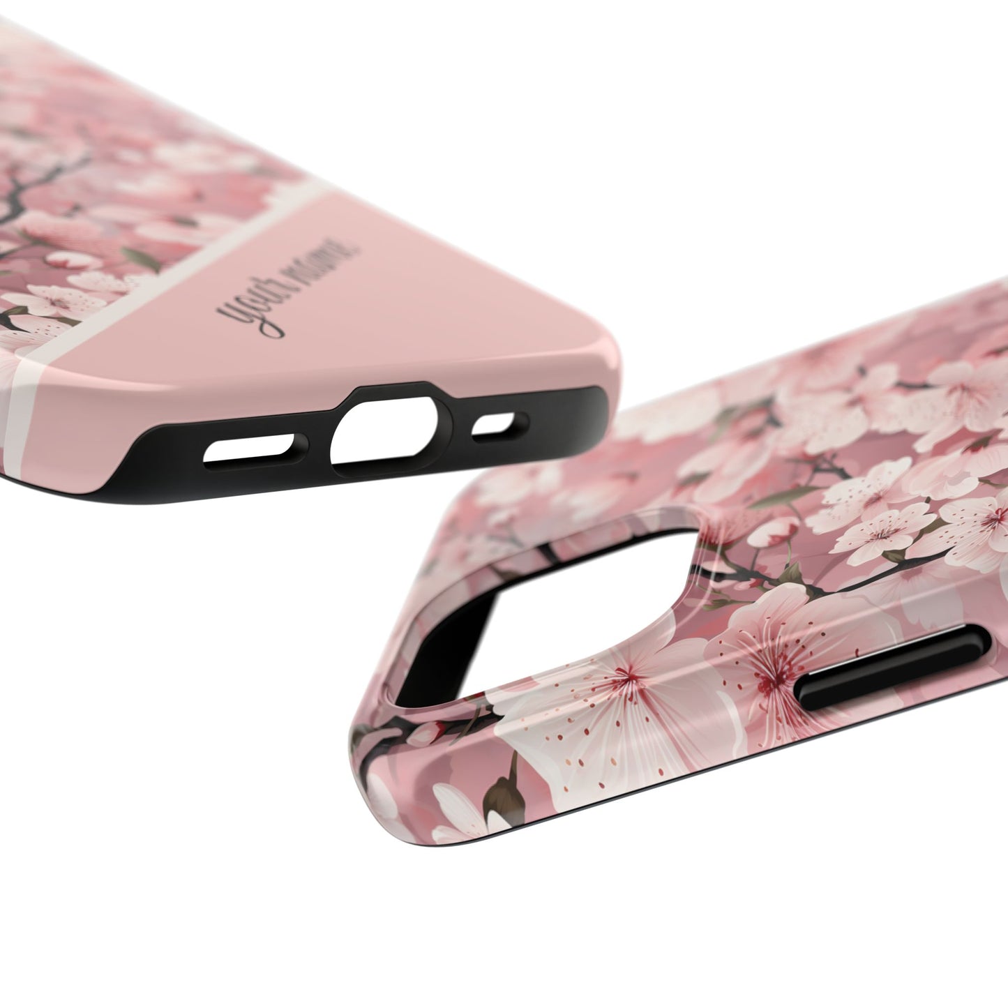 Personalized Cherry Blossom iPhone and Samsung Tough Phone Cases