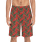 Red Tropical Bliss Men's Board Shorts (AOP)- (PY)