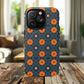 Saffron Tile Bloom Vibrant Floral Tough Magnetic iPhone Case, Durable iPhone Cover, Gift for Her, Floral Design, Unique iPhone Protection.