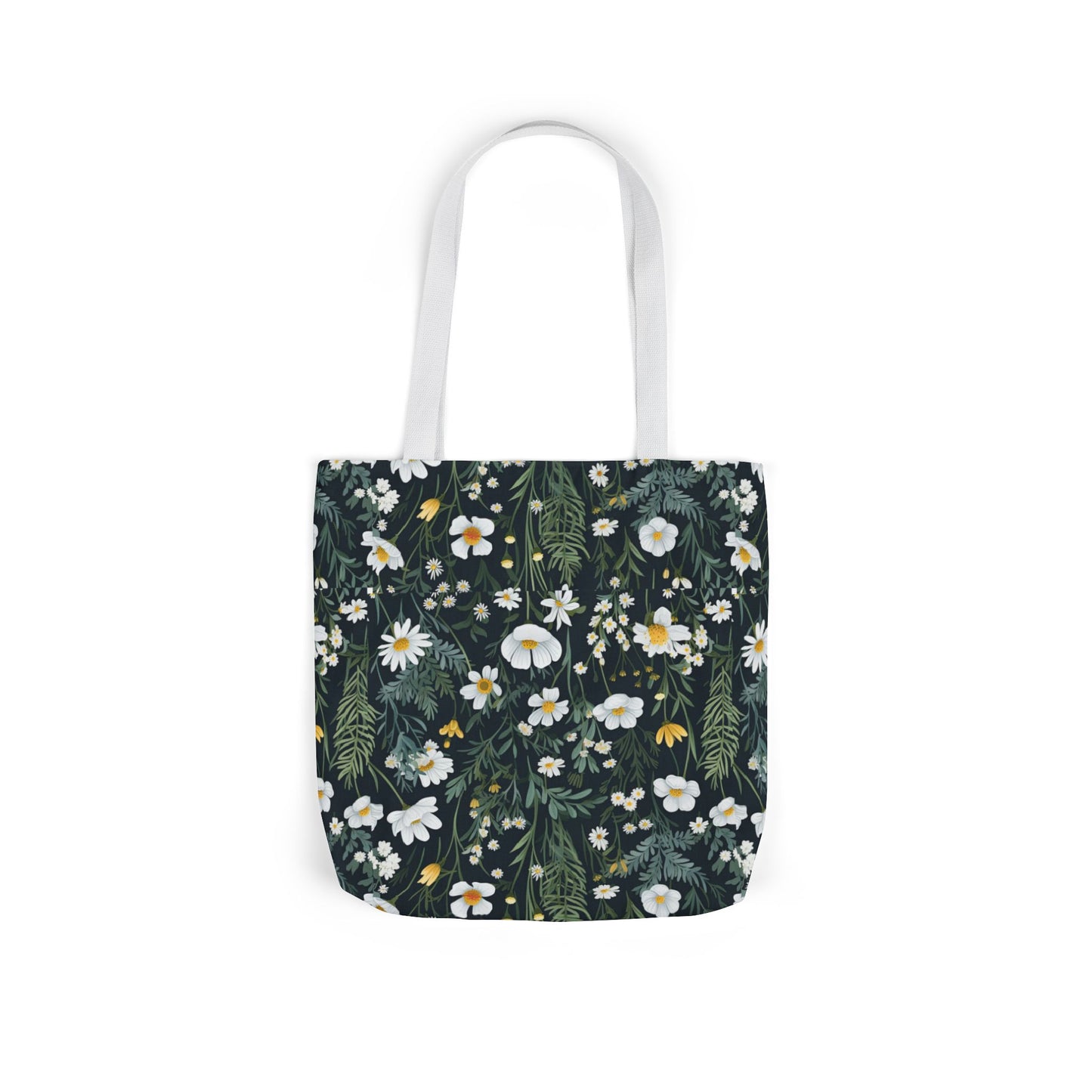 Daisy Delight Floral Canvas Tote Bag with 5-Color Straps | Eco-Friendly Shopping Bag