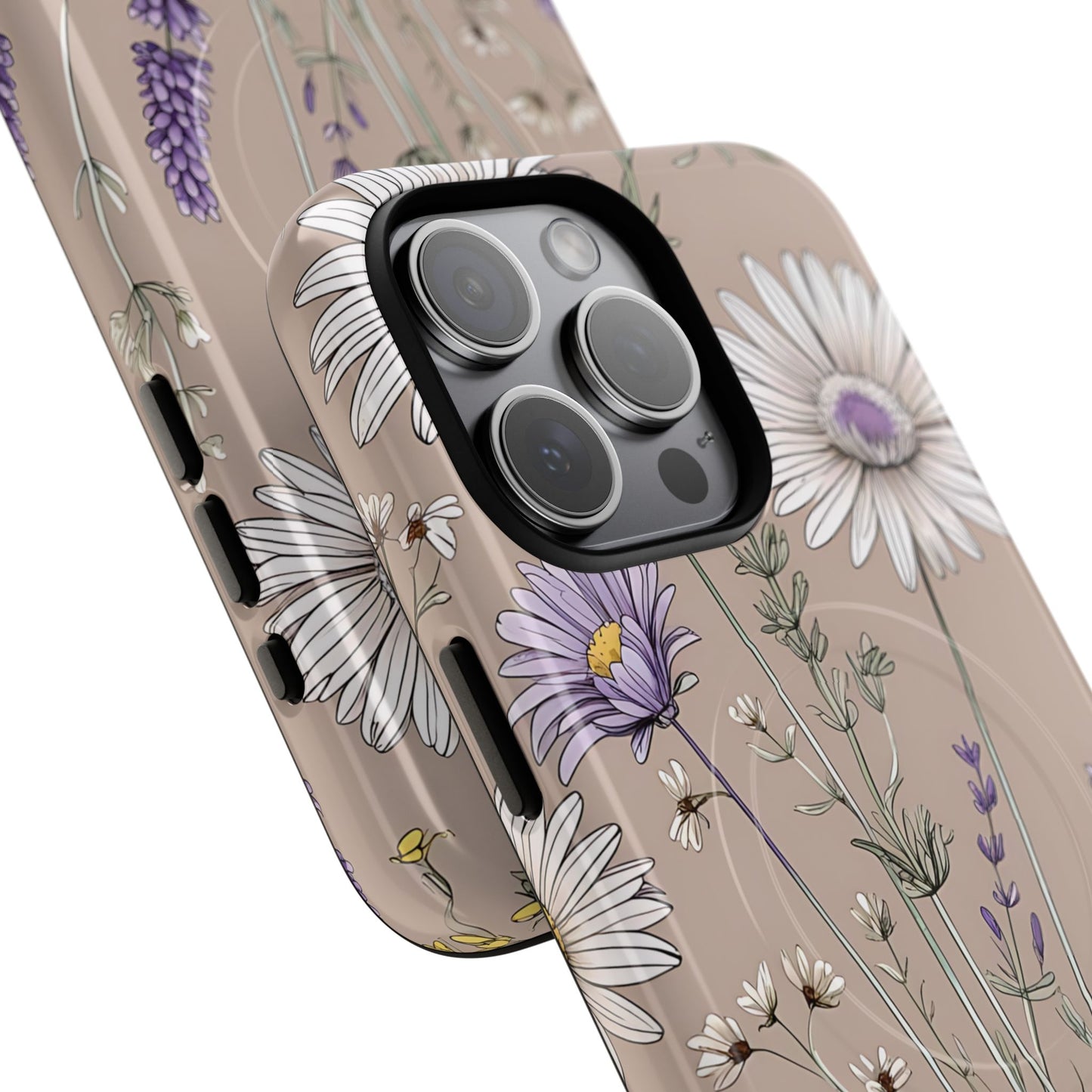 Lavender Floral Tough Magnetic Phone Case | Durable Protective Cover, Flower Design, Gifts for Her, Phone Accessories, Nature Lover