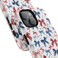 Patriotic Coquette Tough iPhone Magnetic Case, Stylish Gift for Her, Summer Celebrations, Cute Bow Design