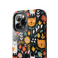 Personalized Whimsical Feline Garden Tough Phone Case — Custom Name iPhone & Samsung