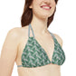 Grey Tropical Bliss Strappy Triangle Bikini Top (AOP)- (PY)