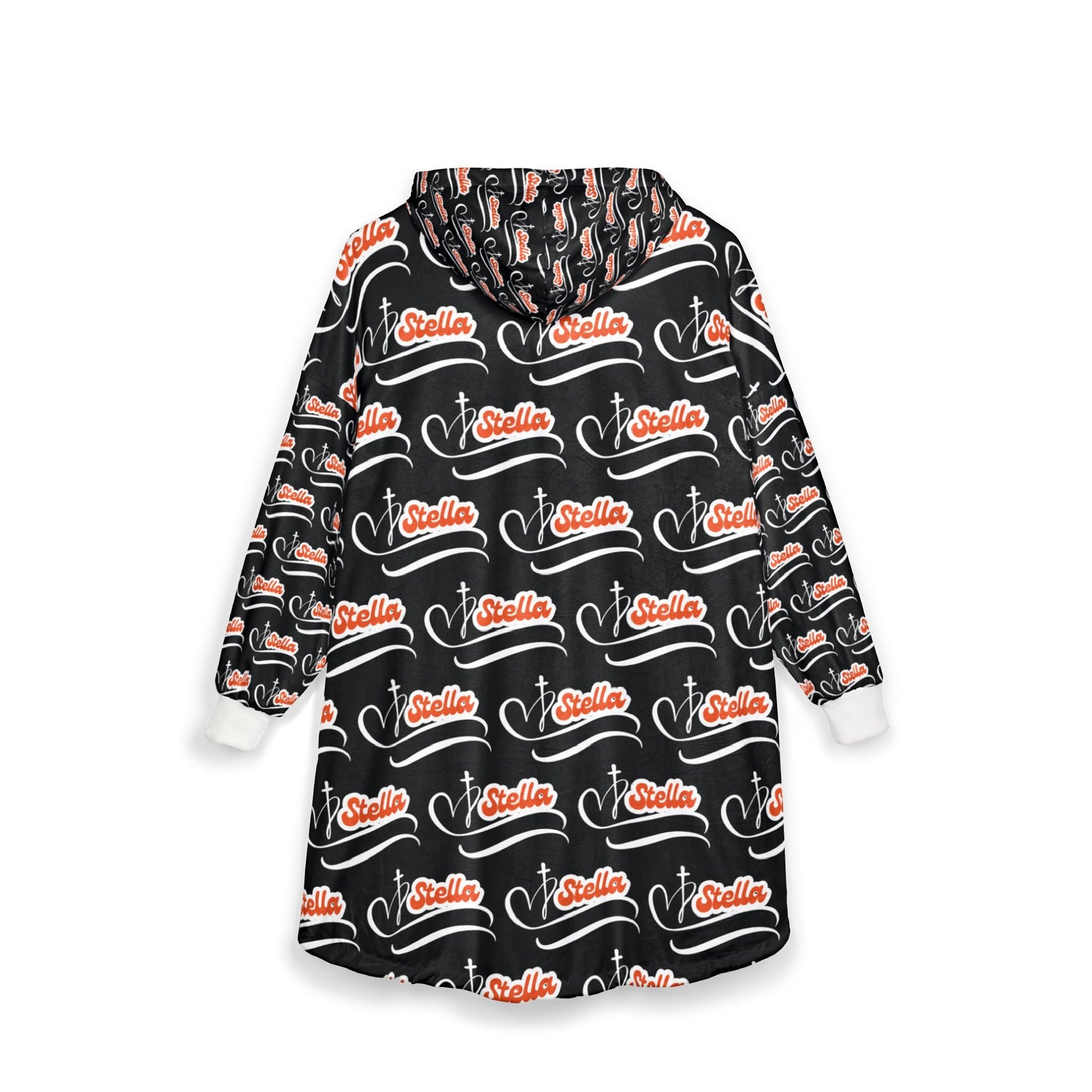 Personalized Christmas Hoodie Blanket - Cozy Holiday Hooded Blanket with 'Christmas' Script Pattern