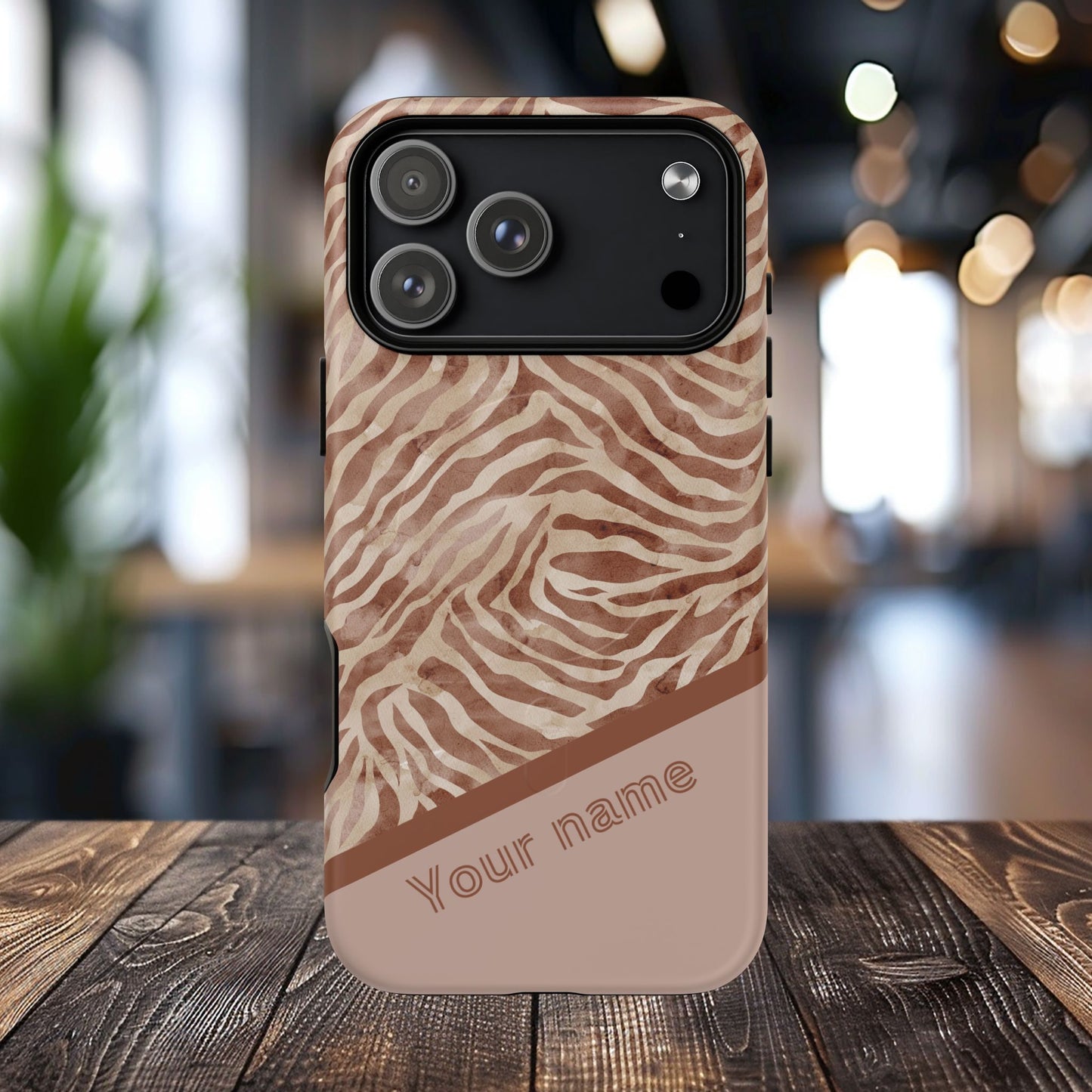 Personalized Zebra Print - Tough MagSafe® Magnetic Cases for Stylish Protection, Gifts for Wildlife Lovers, Trendy Accessories iPhone® 13, 14, iPhone 15, iPhone 16, iPhone 17, Pro, Pro Max, Plus Cases.