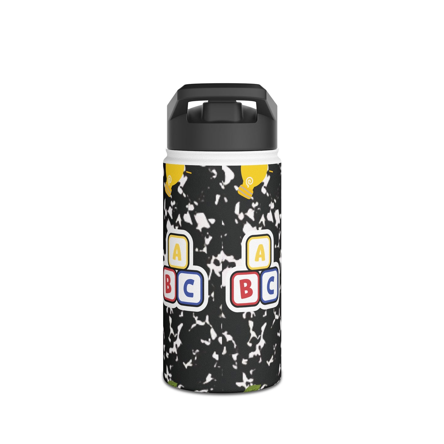 Personalized Black Composition Book Inspired Stainless Steel Water Bottle for Kids, School Supplies, Eco-Friendly Drinkware, Back to School, Teacher Gifts