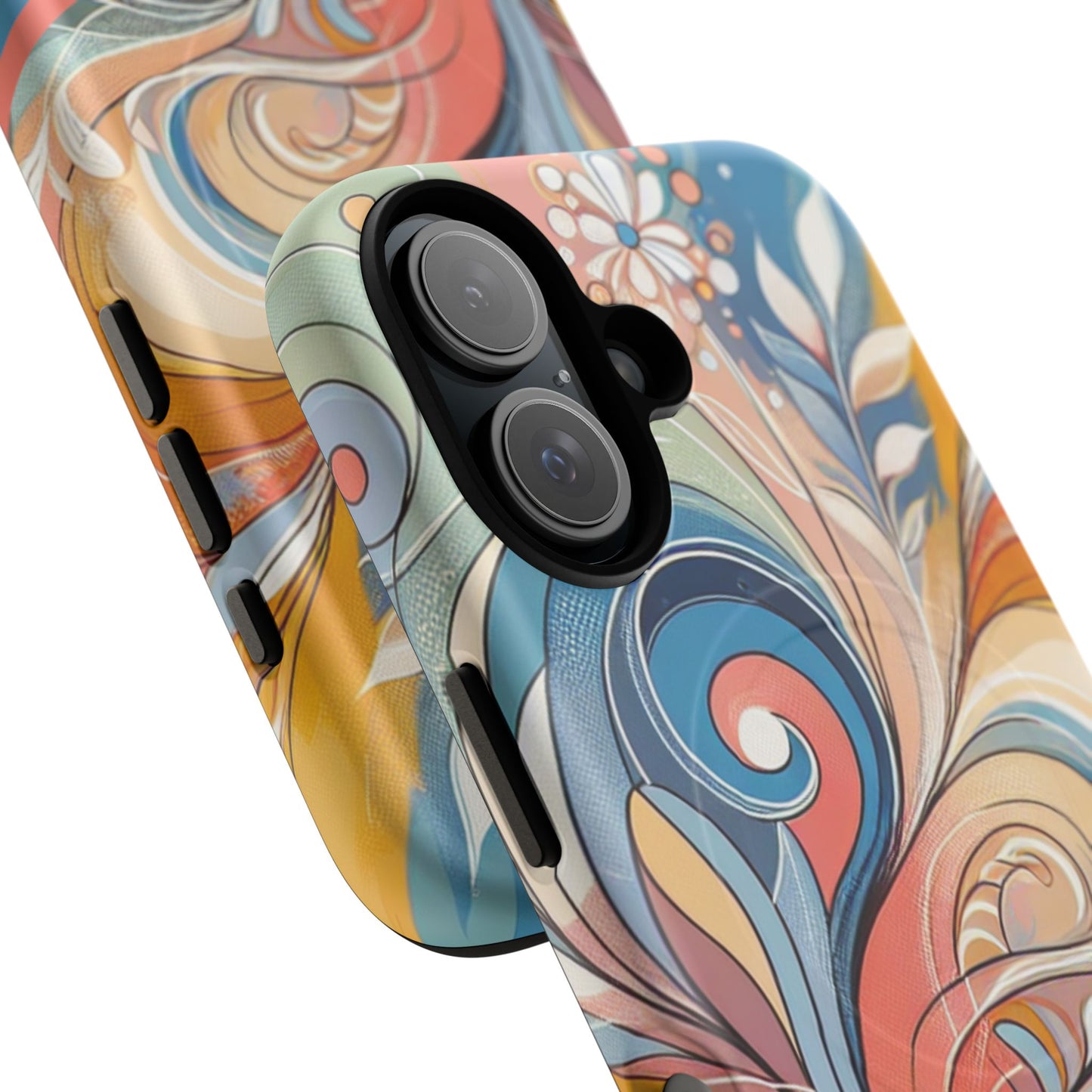 Personalized Sunset Garden Whirl Tough iPhone Magnetic Case for iPhone, Artistic Phone Cover, Durable Protection, Gifts for Her, Unique Style