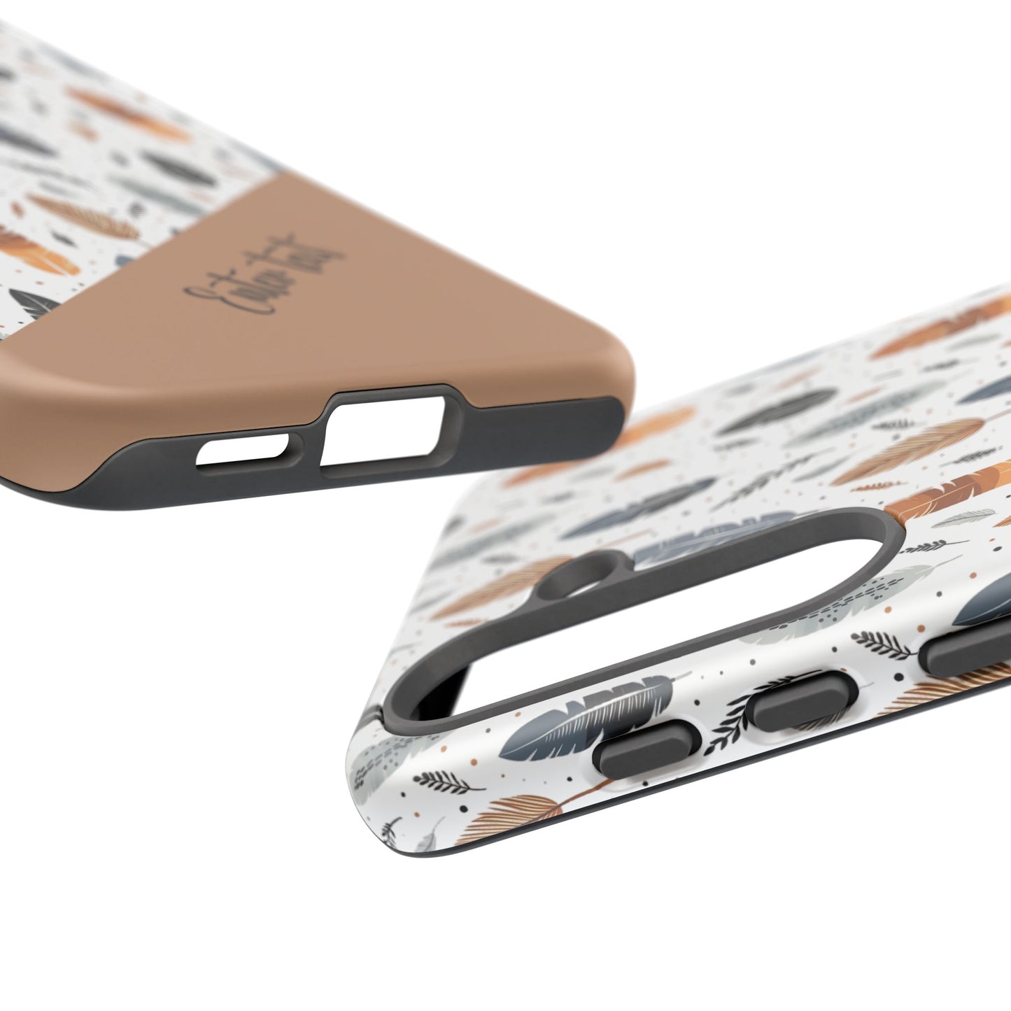 Personalized Whispering Feathers Tough Case — Dark Feather Protective Phone Case for Samsung & Google