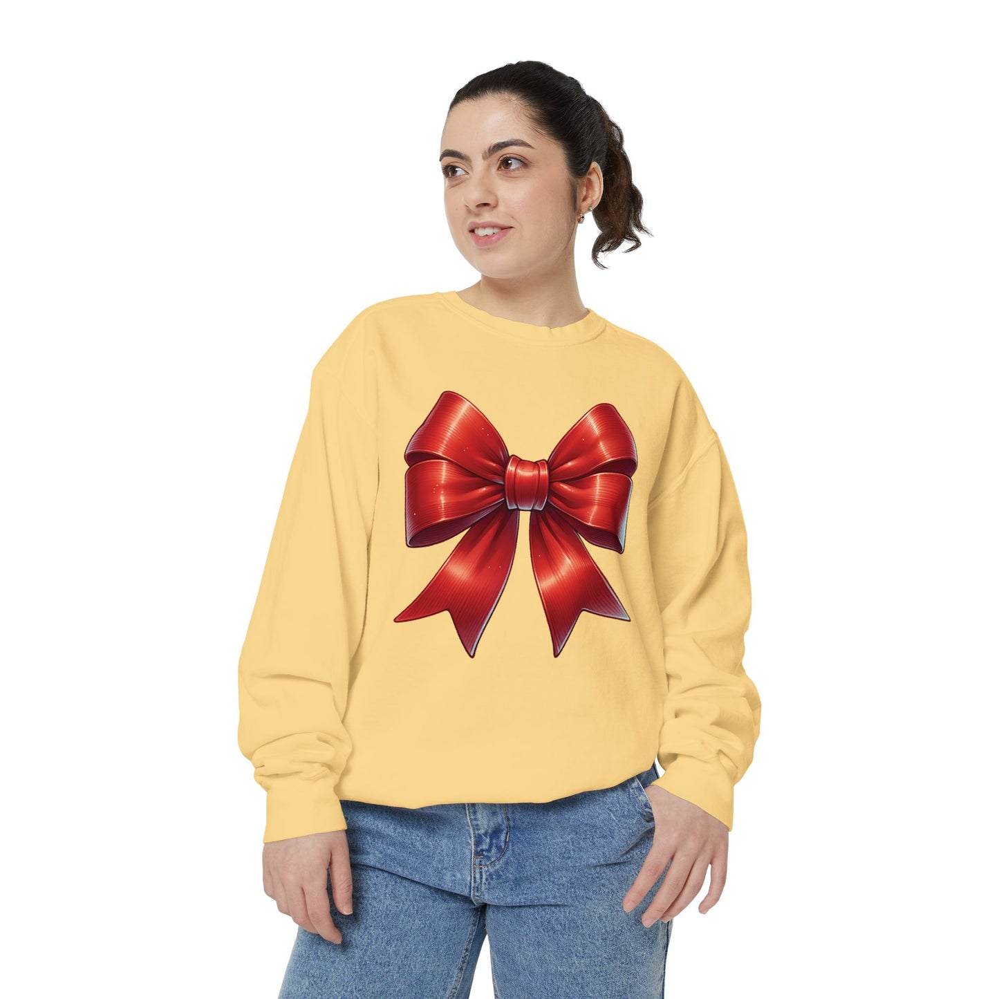 Bow Charm Valentines Unisex Comfort Colors Garment-Dyed Sweatshirt