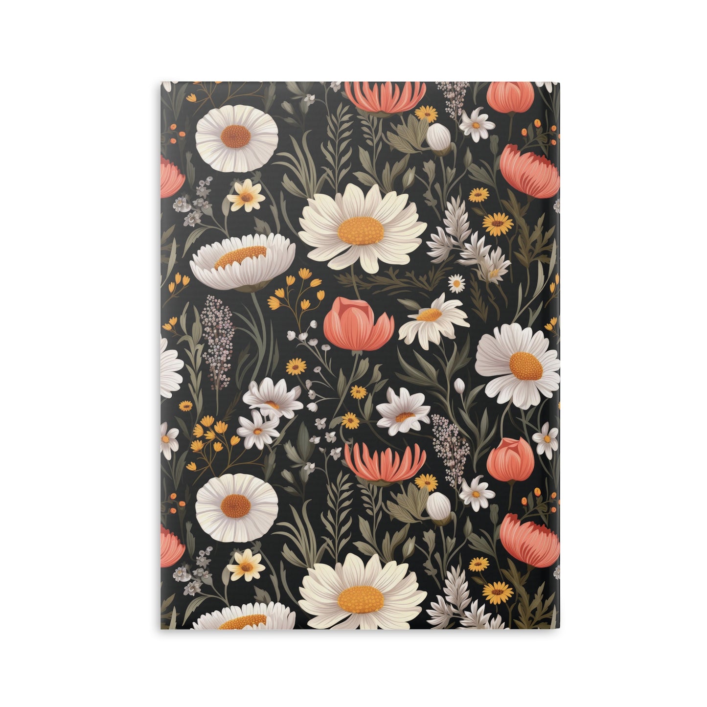 Blossom Elegance: Noir Garden Hardcover Notebook with Puffy Covers