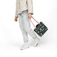 Daisy Delight Floral Canvas Tote Bag with 5-Color Straps | Eco-Friendly Shopping Bag