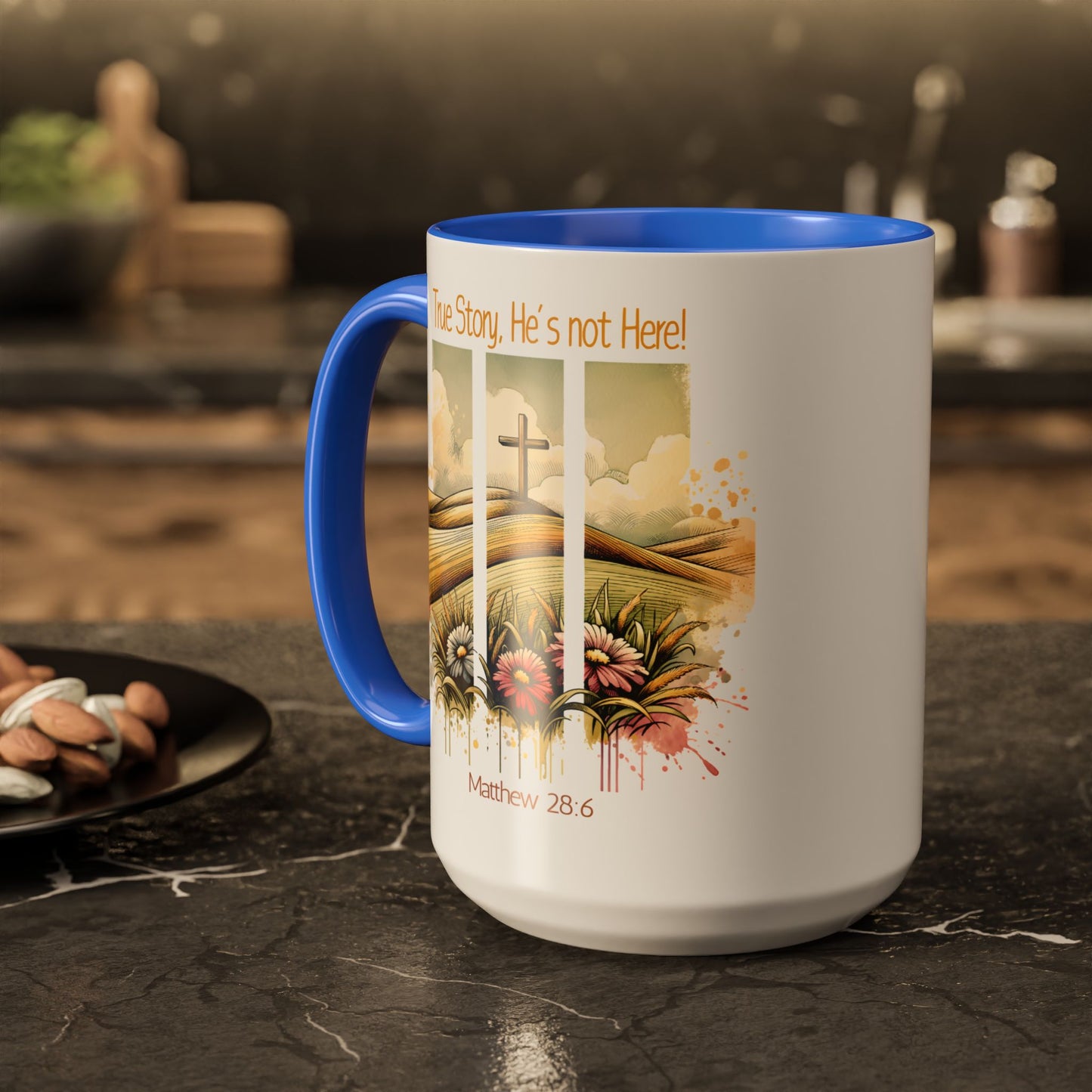 Inspirational Colorful Mug - True Story, He's Not Here! - Perfect for Gifting & Everyday Use