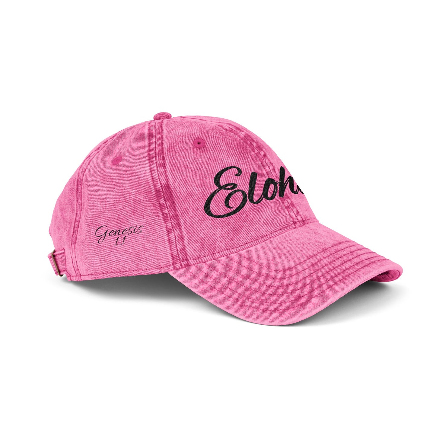 Vintage Embroidered Dad Cap with 'ELOHIM GENESIS 1:1' - Stylish Casual Hat, Gift for Him/Her, Summer Accessory, Trendy Streetwear, Spiritual Fashion
