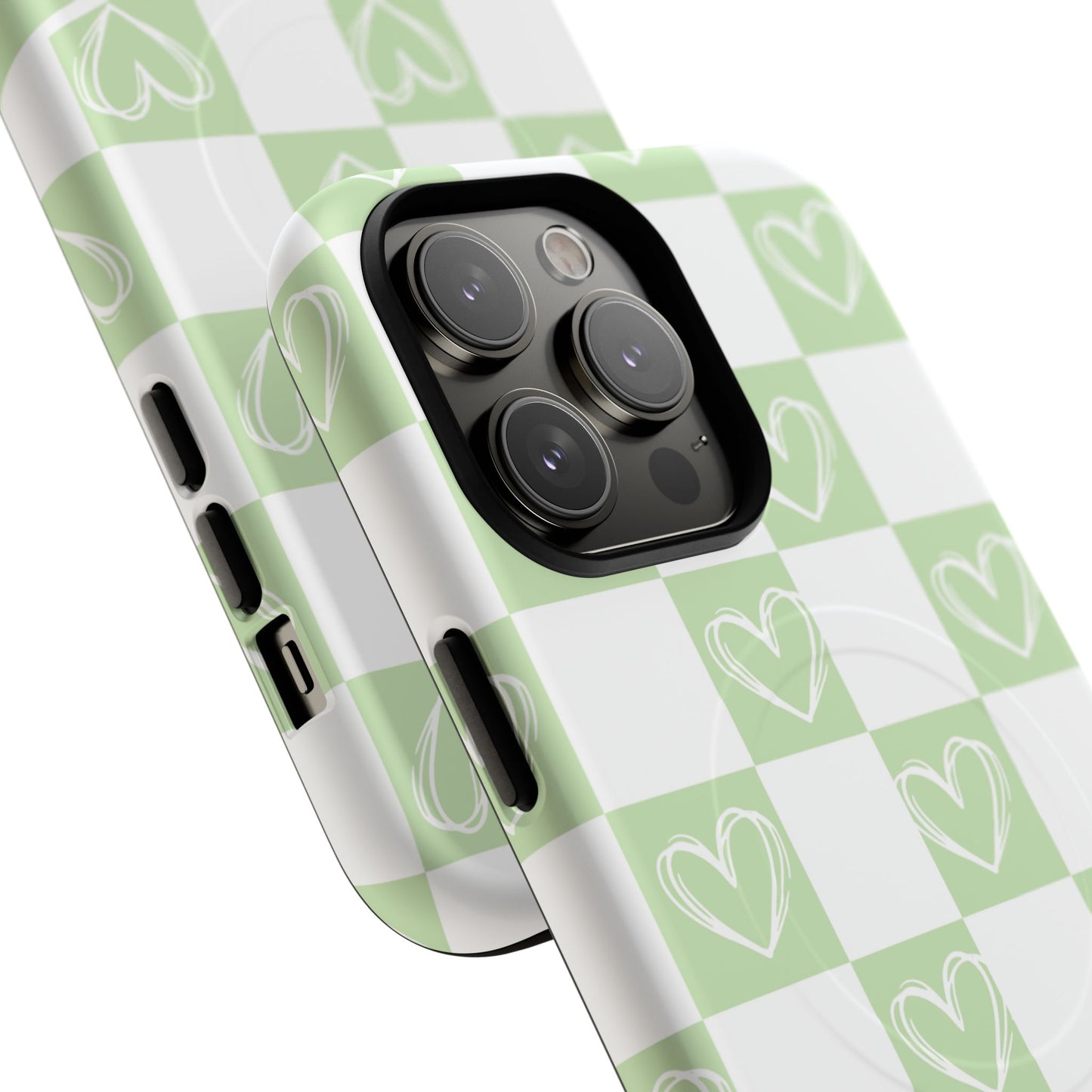 Personalized Chic Heart Pattern iPhone Case | Tough Magnetic Cases, Stylish iPhone Protection, Gift for Her, Trendy Accessories, Everyday Use