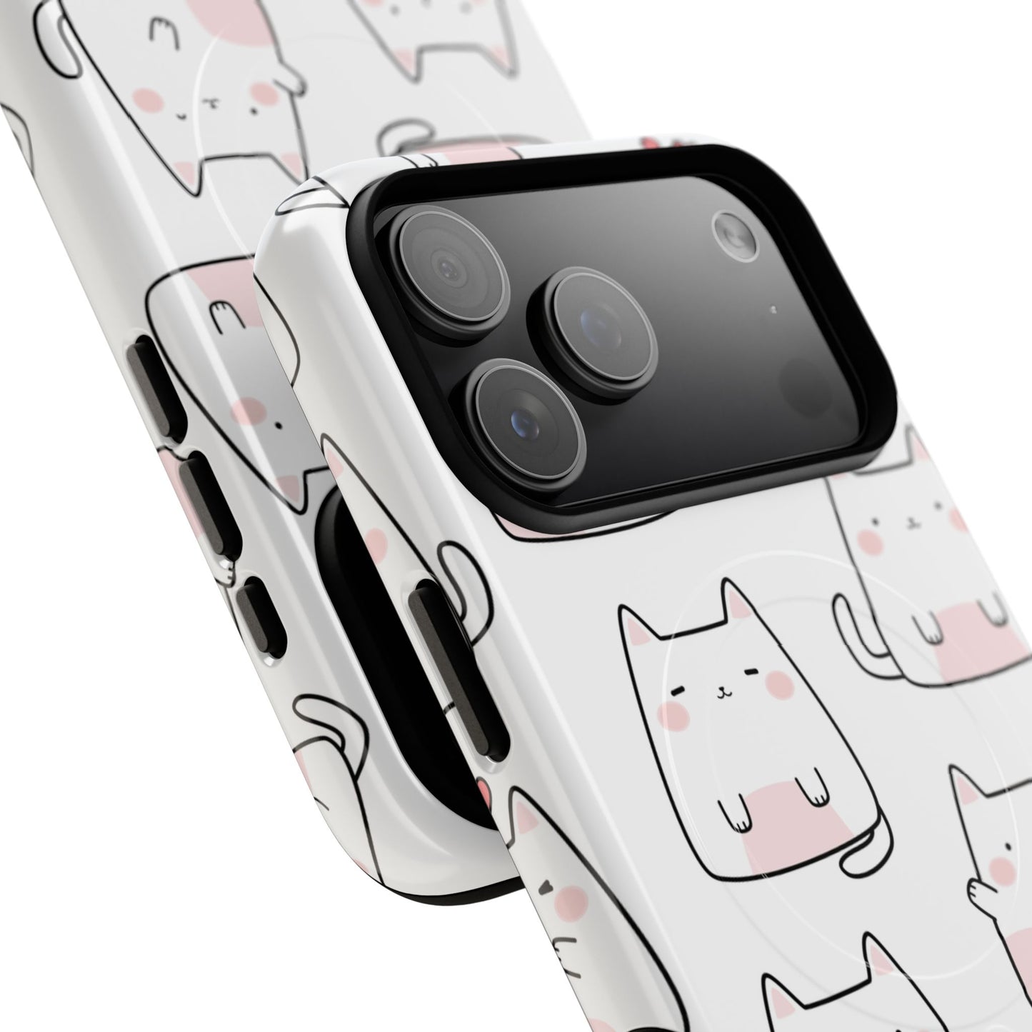 Cute Kawaii Cat Tough Magnetic iPhone Case, Cute Cat Lover Gift, Kawaii iPhone Cover, Tough iPhone Case, Unique Pet Themed Accessory,