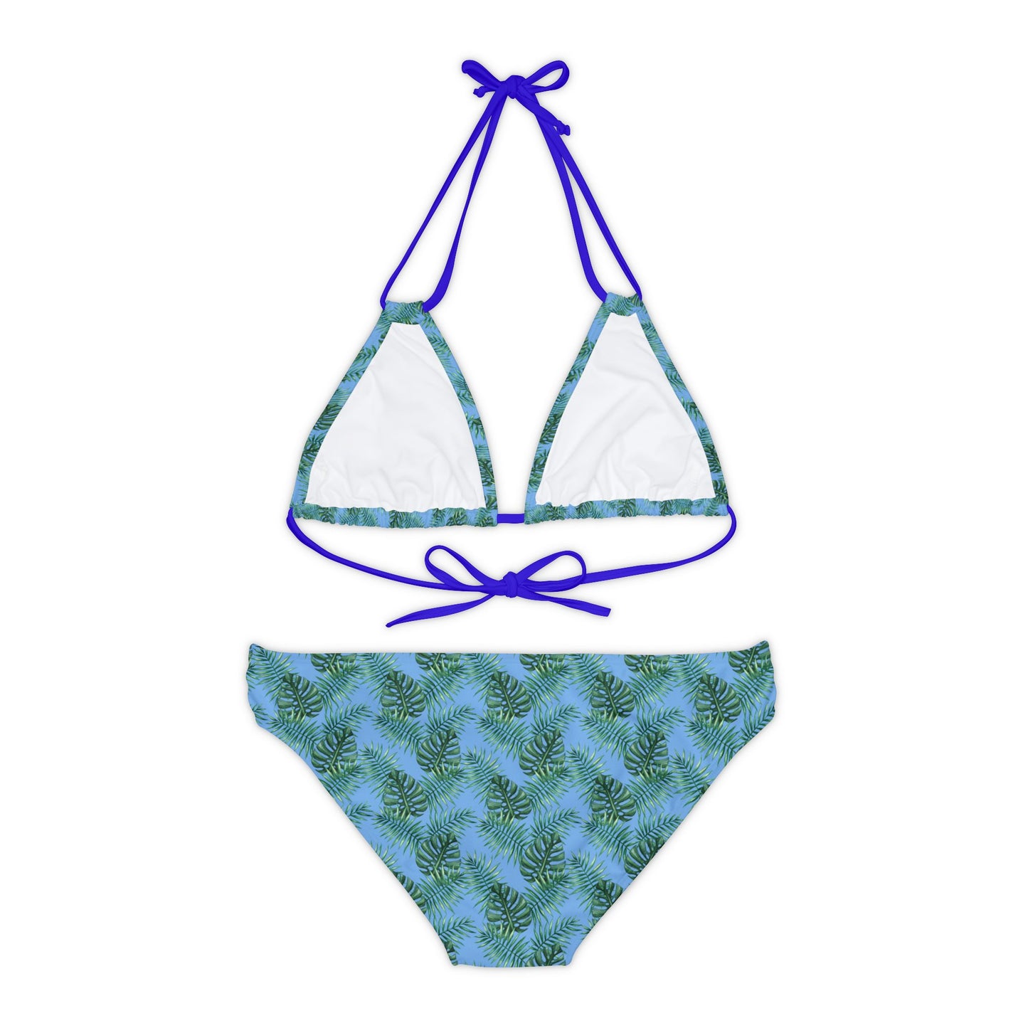 Blue Tropical Bliss Strappy Bikini Set (AOP)