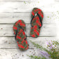 Red Tropical Bliss Flip Flops