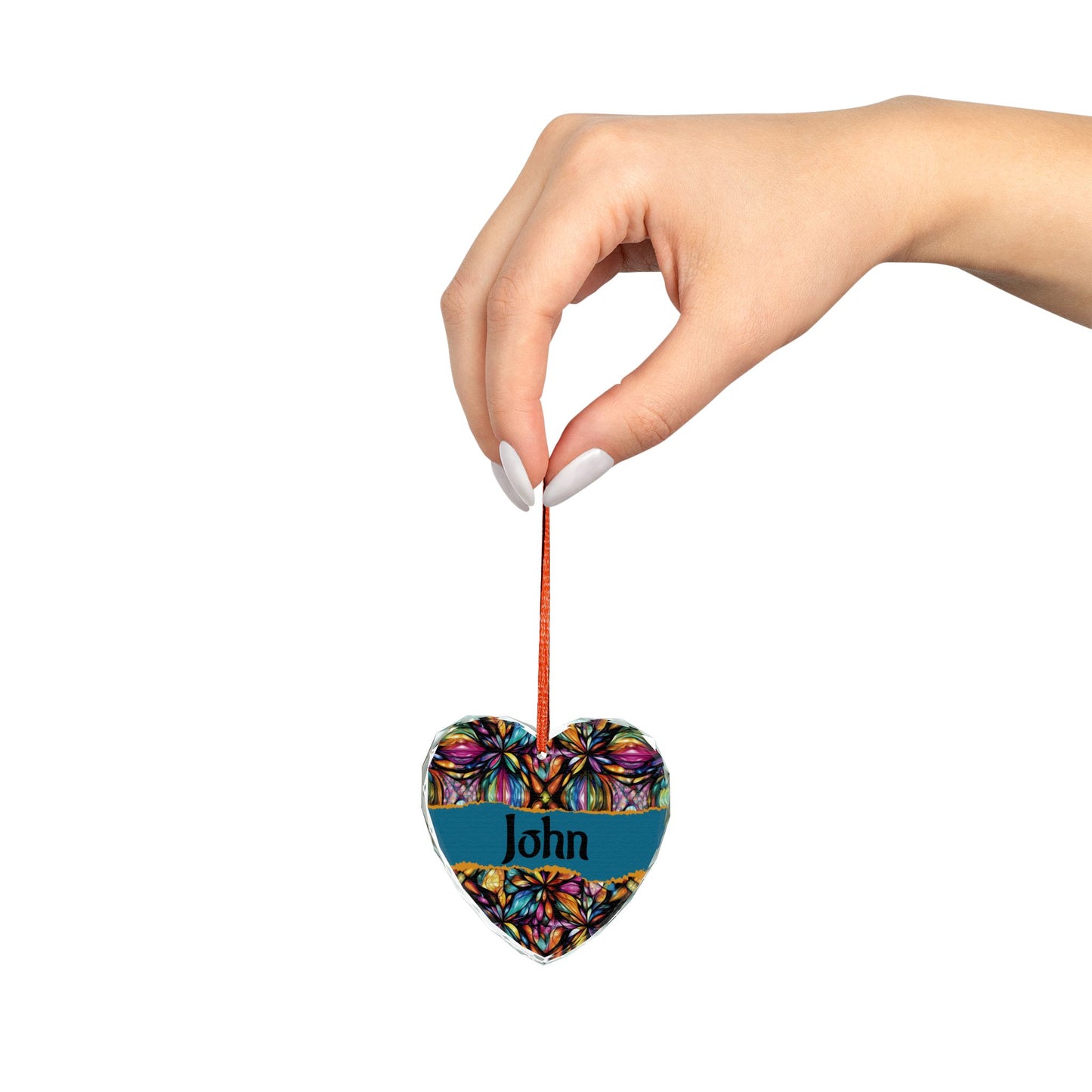 Personalized Crystal Heart Ornament - Customizable Gift for Celebrations
