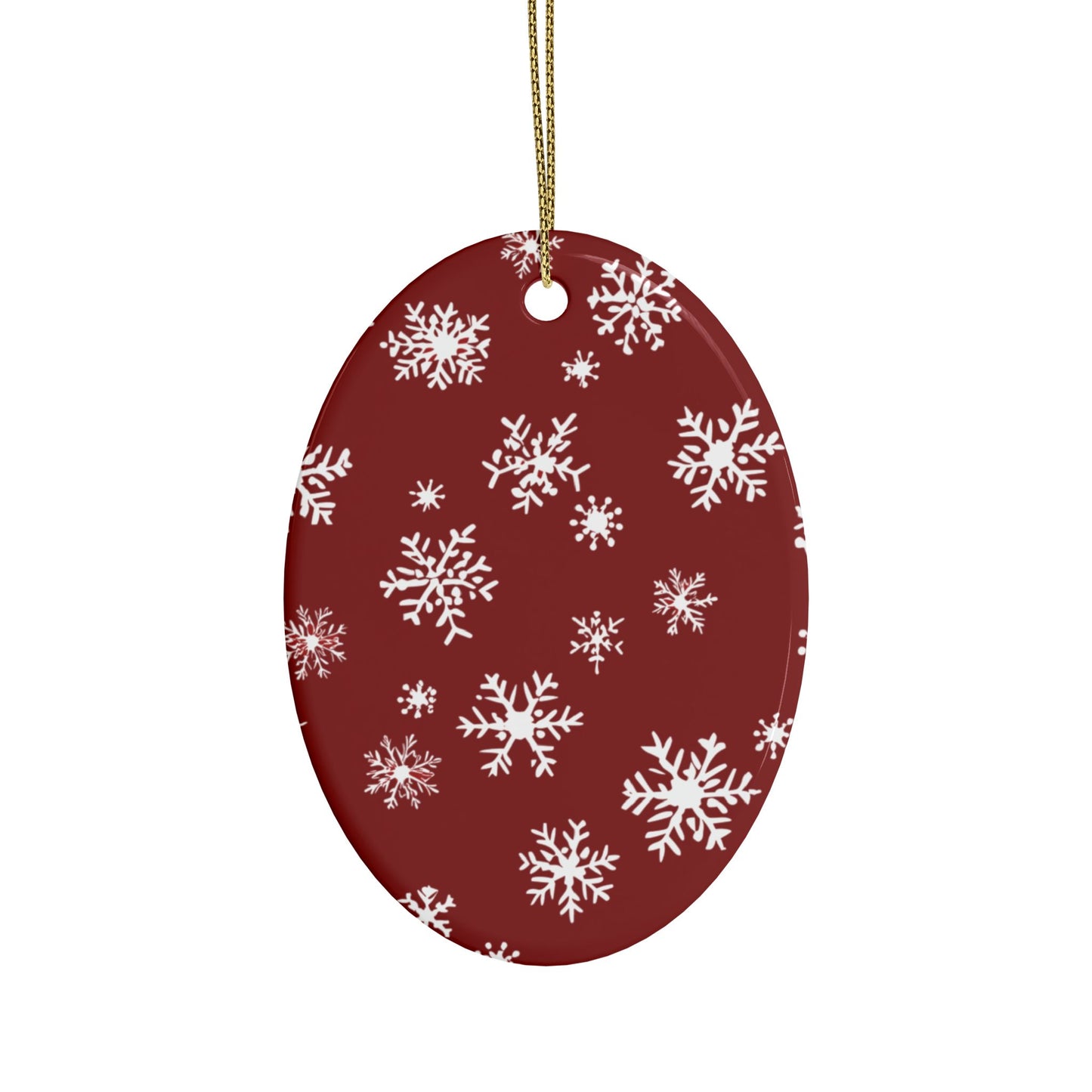 Red Snowflake Elegance Ceramic Ornaments (1pcs, 5pcs, 10pcs, 20pcs)