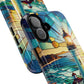Stained Glass Lighthouse Phone Case - Tough Magnetic Cases, Unique Gifts for Nature Lovers, Beach Vibes, Travel Accessories, Coastal Decor