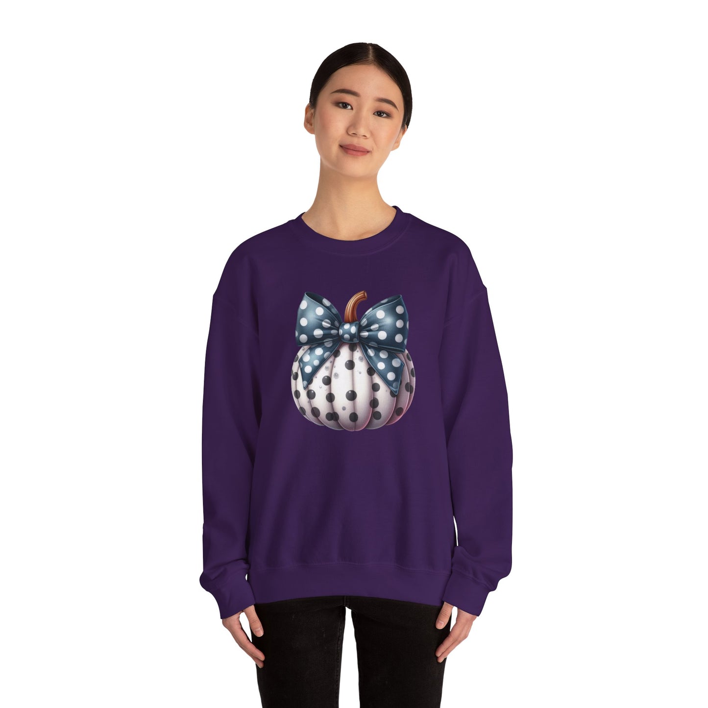 Polka Dot Pumpkin Charm Unisex Heavy Blend™ Crewneck Sweatshirt