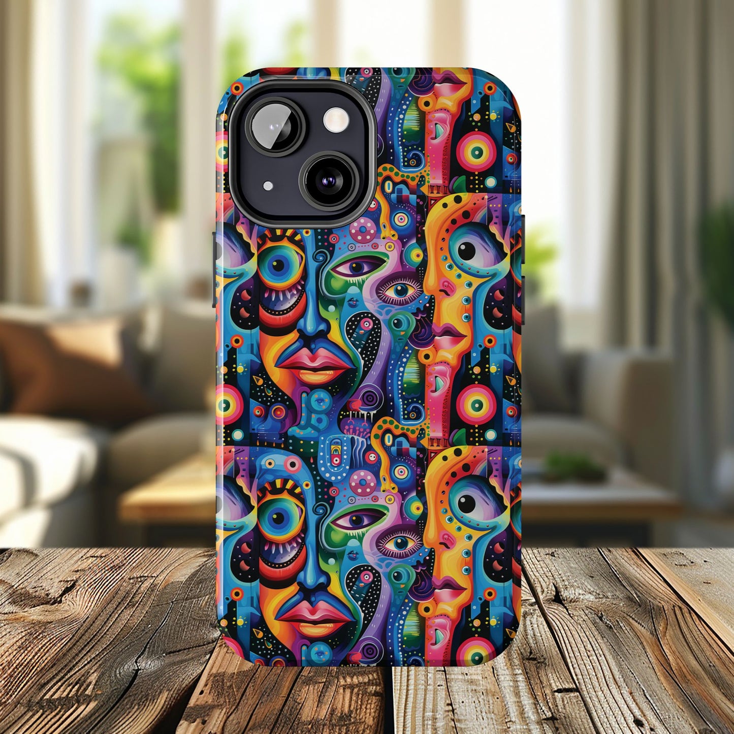 Psychedelic Visions Vibrant Art iPhone and Samsung Phone Case - Stylish Tough Case for Artists & Creatives.