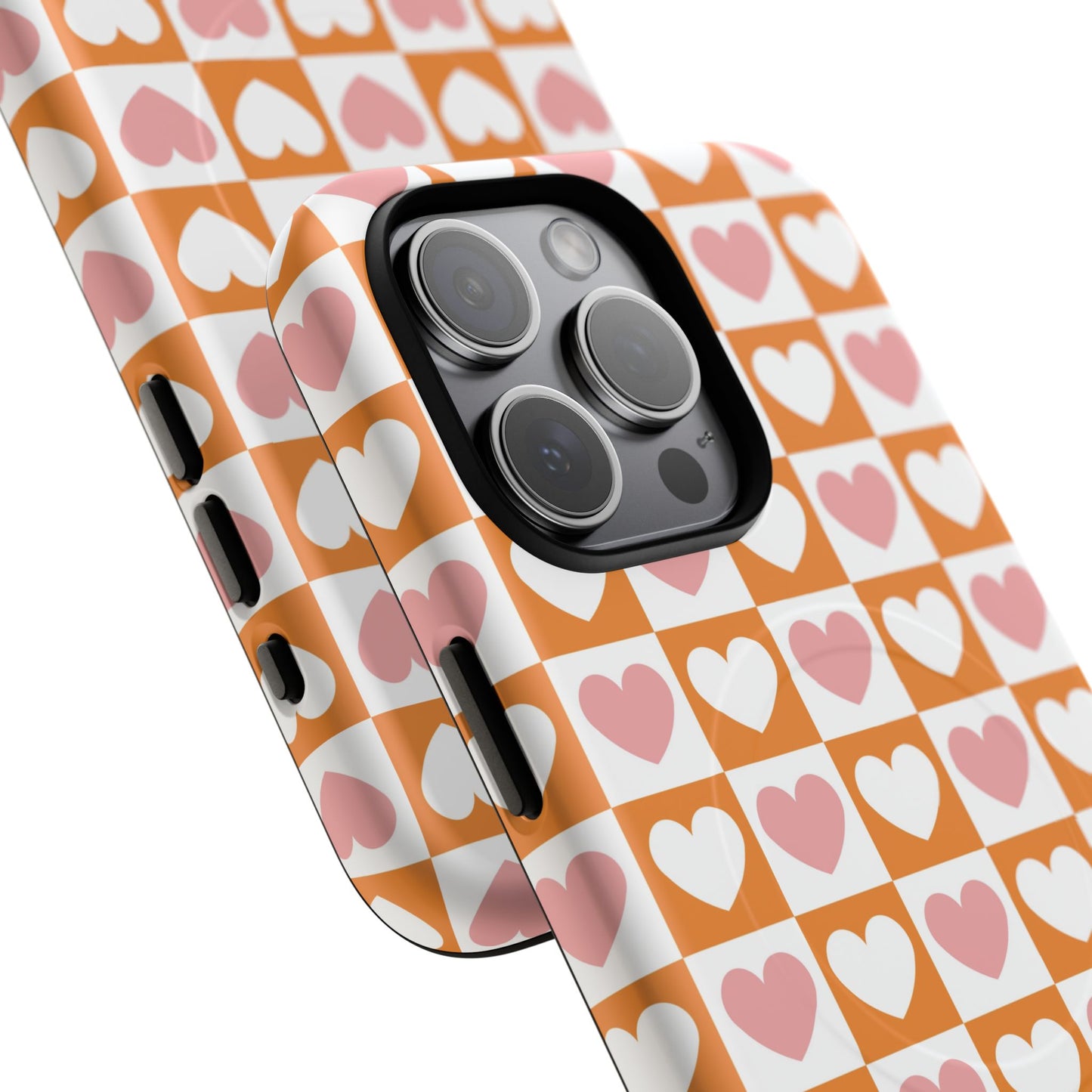 Heart Pattern Magnetic iPhone Case, Valentine Gift, Cute iPhone Accessory, Durable Case for Lovers, Custom iPhone Skin, Sweetheart Case
