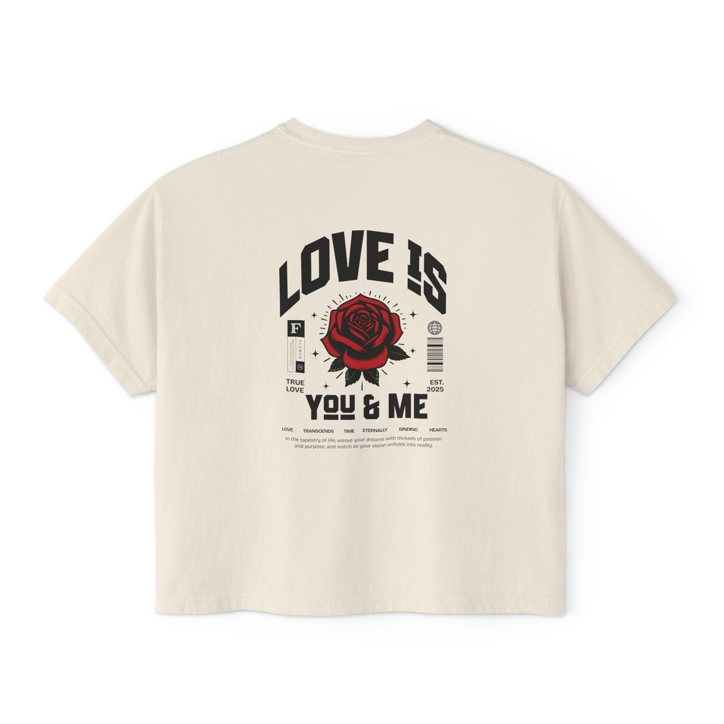 You and Me Valentine Women's Comfort Colors Boxy Tee