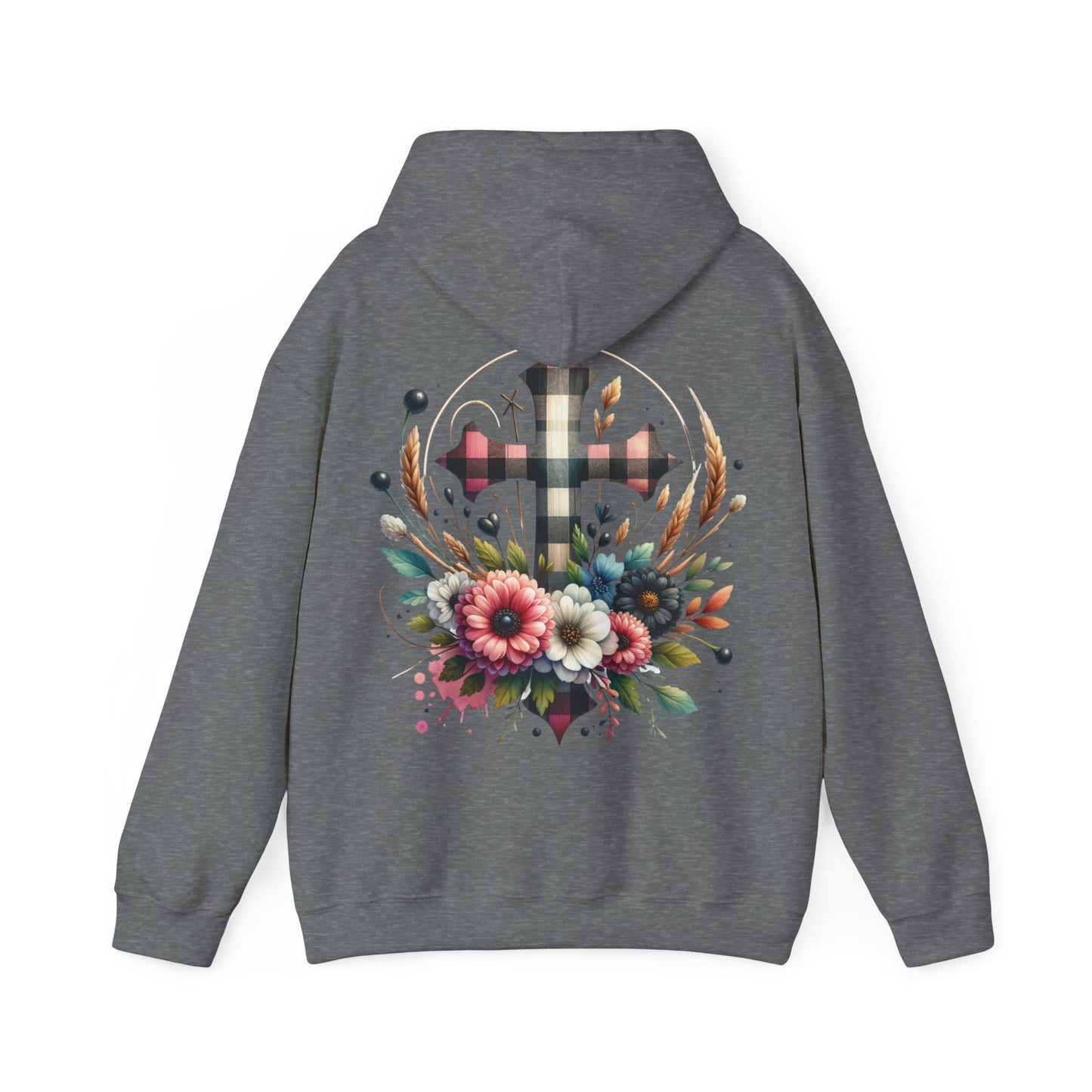 Faith and Floral Cross Unisex Gildan Hoodie Sweatshirt