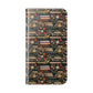Book Stack Floral Flip iPhone and Samsung Phone Case — Vintage Library Wallet Cover.