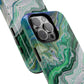 Marbled Tough iPhone Case, Magnetic Protector, Stylish Tech Accessory, Durable iPhone Cover, Unique Gift Idea