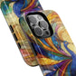 Mosaic Peacock Feathers Magnetic Phone Case, Tough Phone Shell, Vibrant Art Case, Gift for Her, Unique Phone Accessory, Wildlife Lover's Gift, Stained Glass Case.