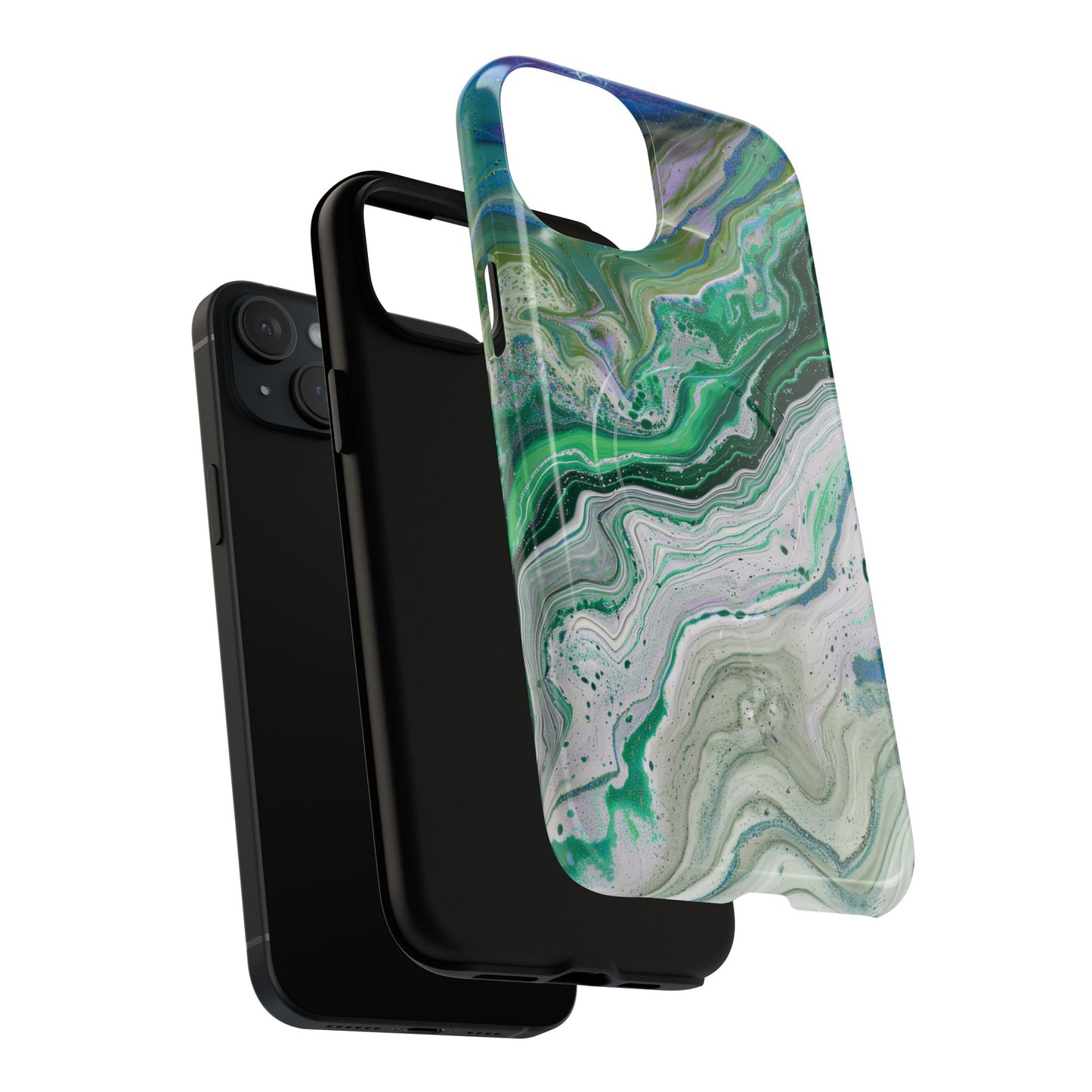 Marbled Tough iPhone Case, Magnetic Protector, Stylish Tech Accessory, Durable iPhone Cover, Unique Gift Idea