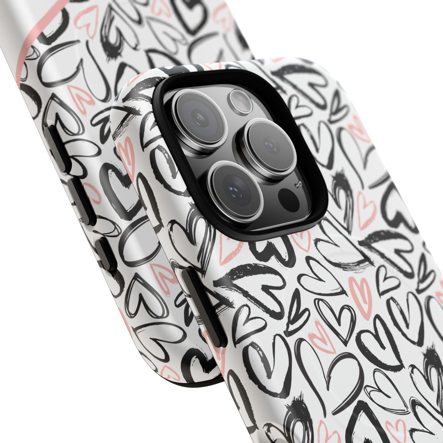 Heart Scribbles Tough Magnetic MagSafe®Case - Cute, Stylish, Gifts for Her, Love, Valentine's Day,  iPhone® 13, 14, 15, 16, 17, Pro, Pro Max, Plus Cases.