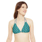Turquoise Tropical Bliss Strappy Triangle Bikini Top (AOP)- (PY)