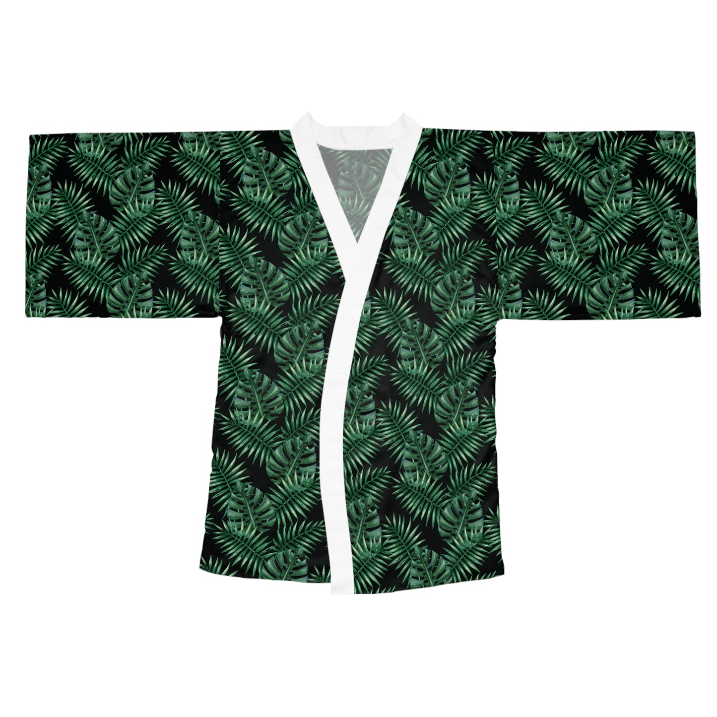 Black Tropical Bliss Serenity Kimono Robe (AOP)