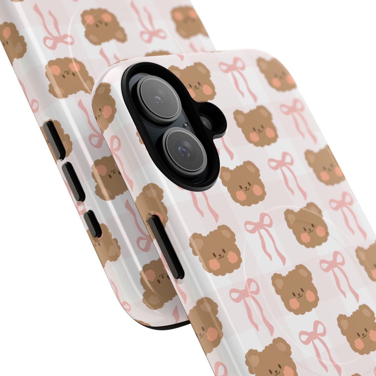 Cute Bear Pattern Magnetic Phone Case, Durable Animal Design, Gift for Kids, Trendy Case for iPhone, Cute Phone Accessory