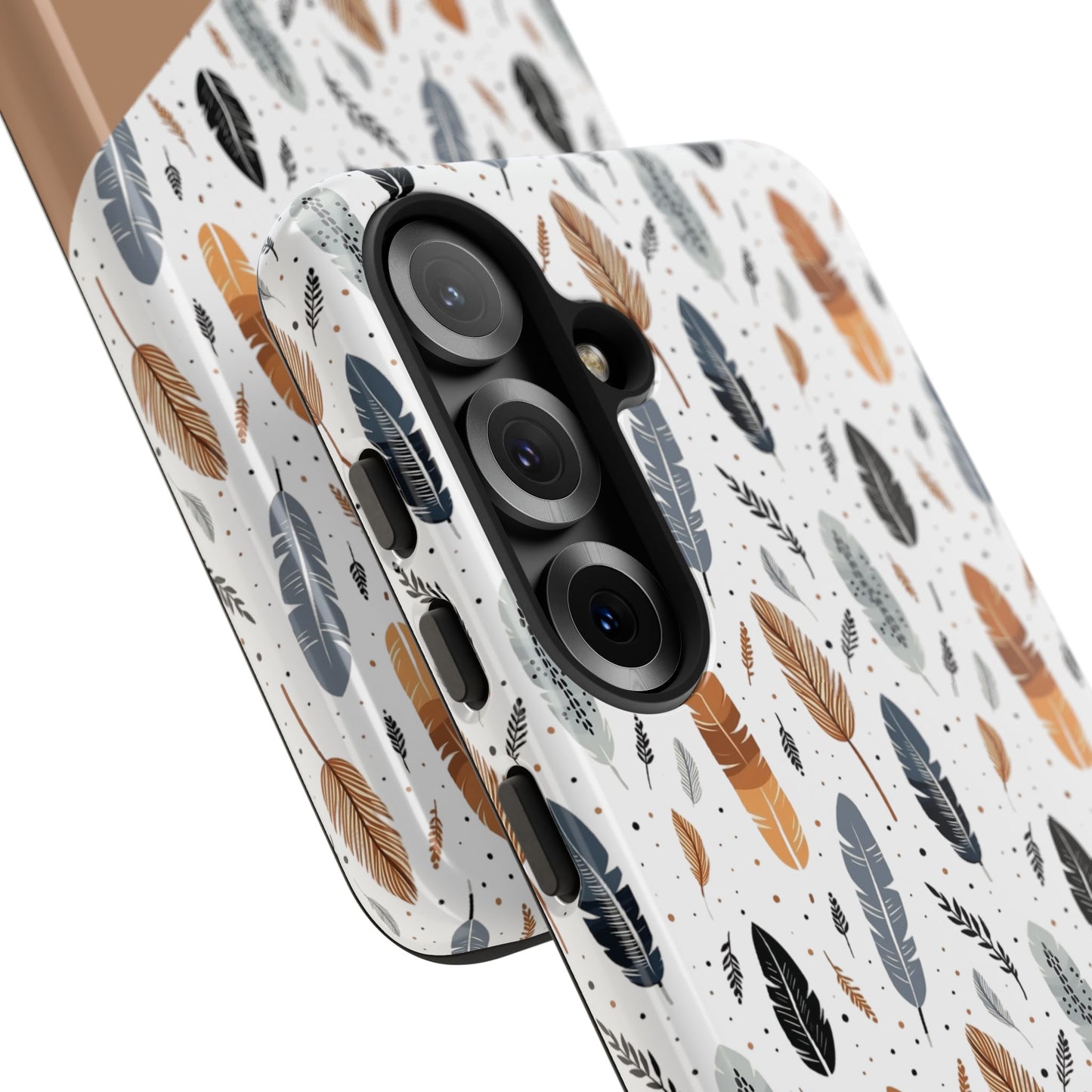 Personalized Whispering Feathers Tough Case — Dark Feather Protective Phone Case for Samsung & Google