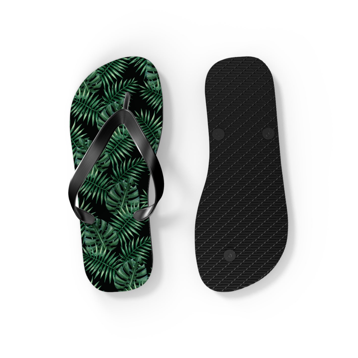 Black Tropical Bliss Flip Flops