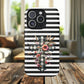 Grace in Bloom Tough Magnetic iPhone Case with Floral Cross Design, Boho iPhone Cover, Striped iPhone Case, Unique Religious Gift, Trendy Cell iPhone Accessory.