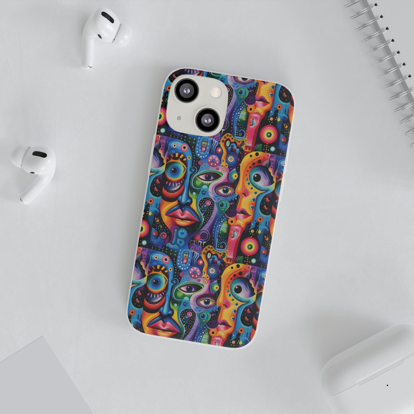 Psychedelic Visions Flexi iPhone and Samsung Case - Colorful Abstract Design.