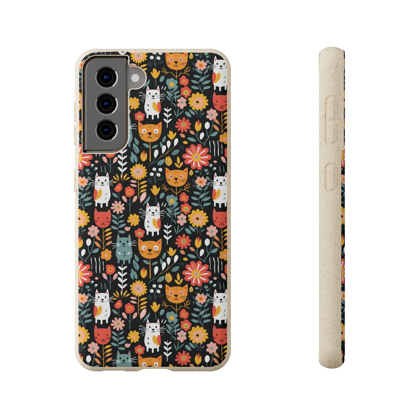 Whimsical Feline Garden Samsung Biodegradable Cases